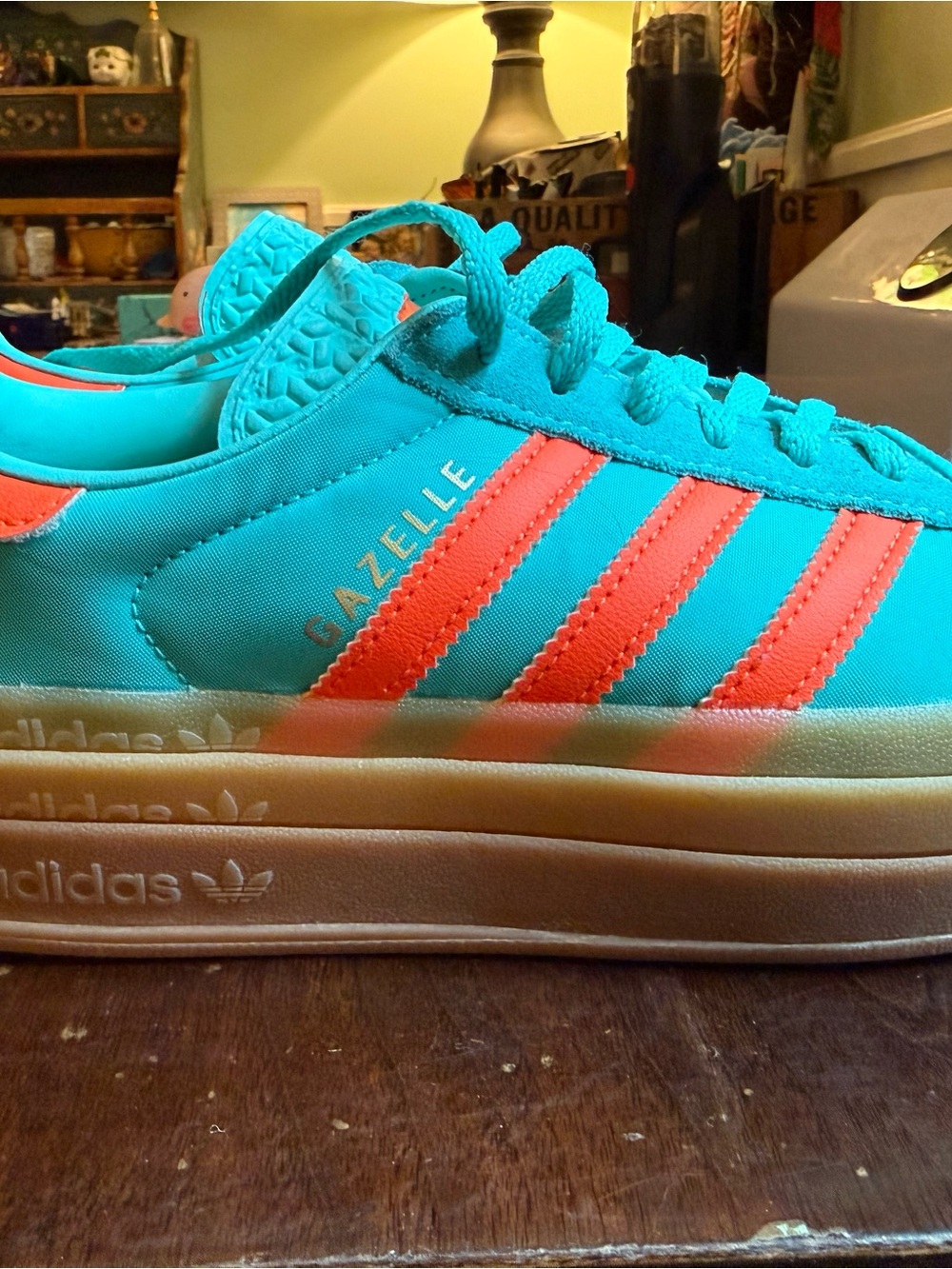 adidas Gazelle Sneakers in Teal and Coral